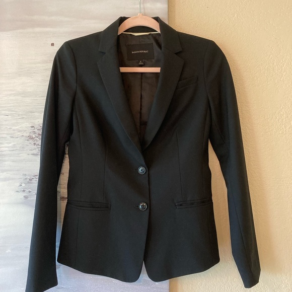 Banana Republic Jackets & Blazers - 🖤 BANANA REPUBLIC Black Wool Blazer Sz 0